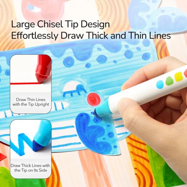 Mideer Nuplaunami markeriai flomasteriai – 36 Spalvos - Uogų kopos