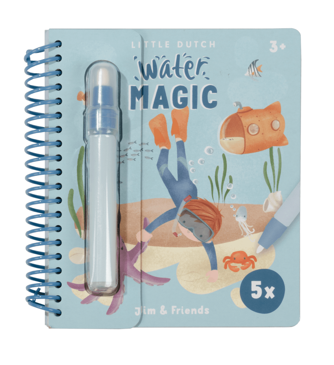 Little Dutch Piešimo su vandeniu knygelė "Džimas ir draugai" - Uogų kopos