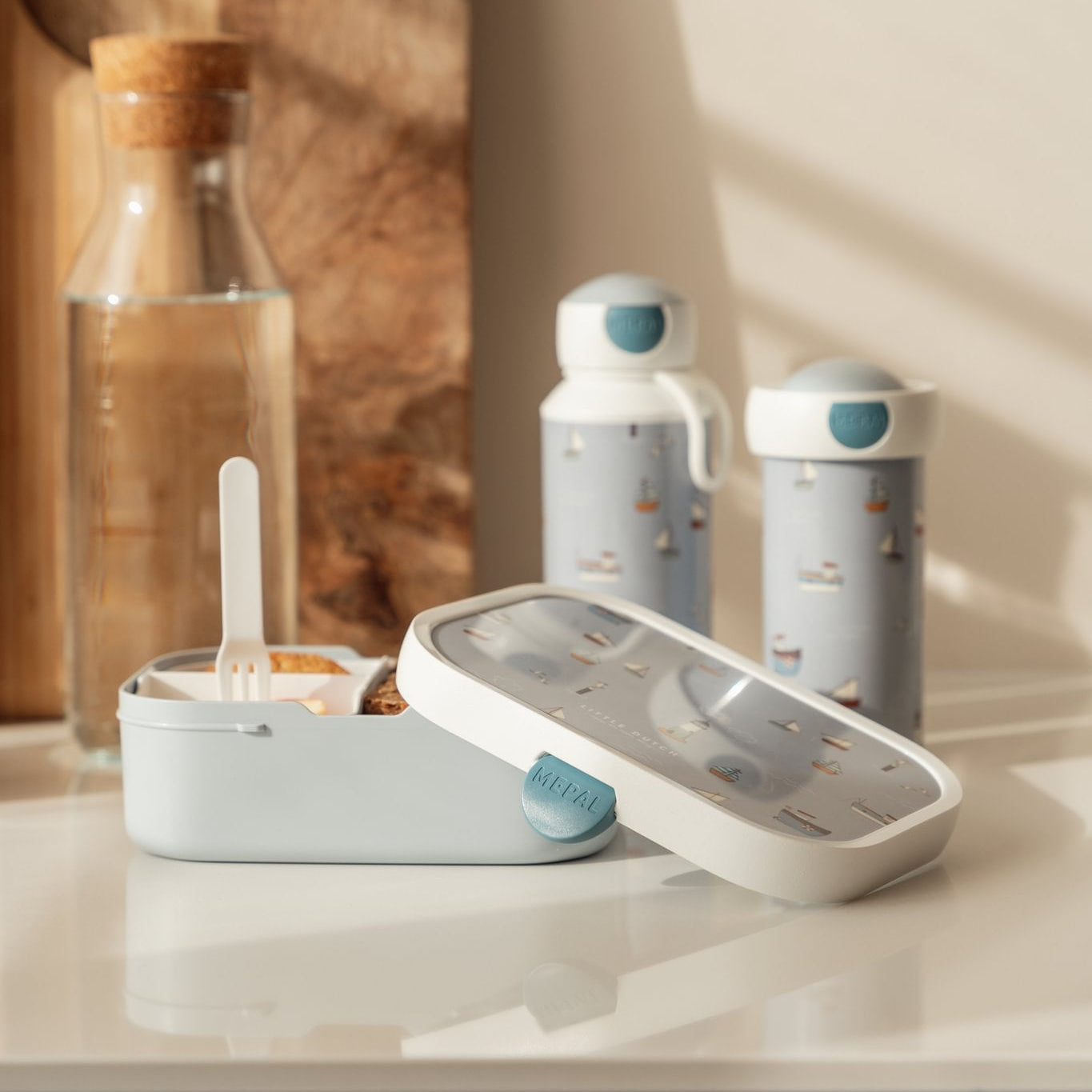 Little Dutch Pietų dėžutės ir gertuvės rinkinys „Sailors Bay“ - Uogų kopos