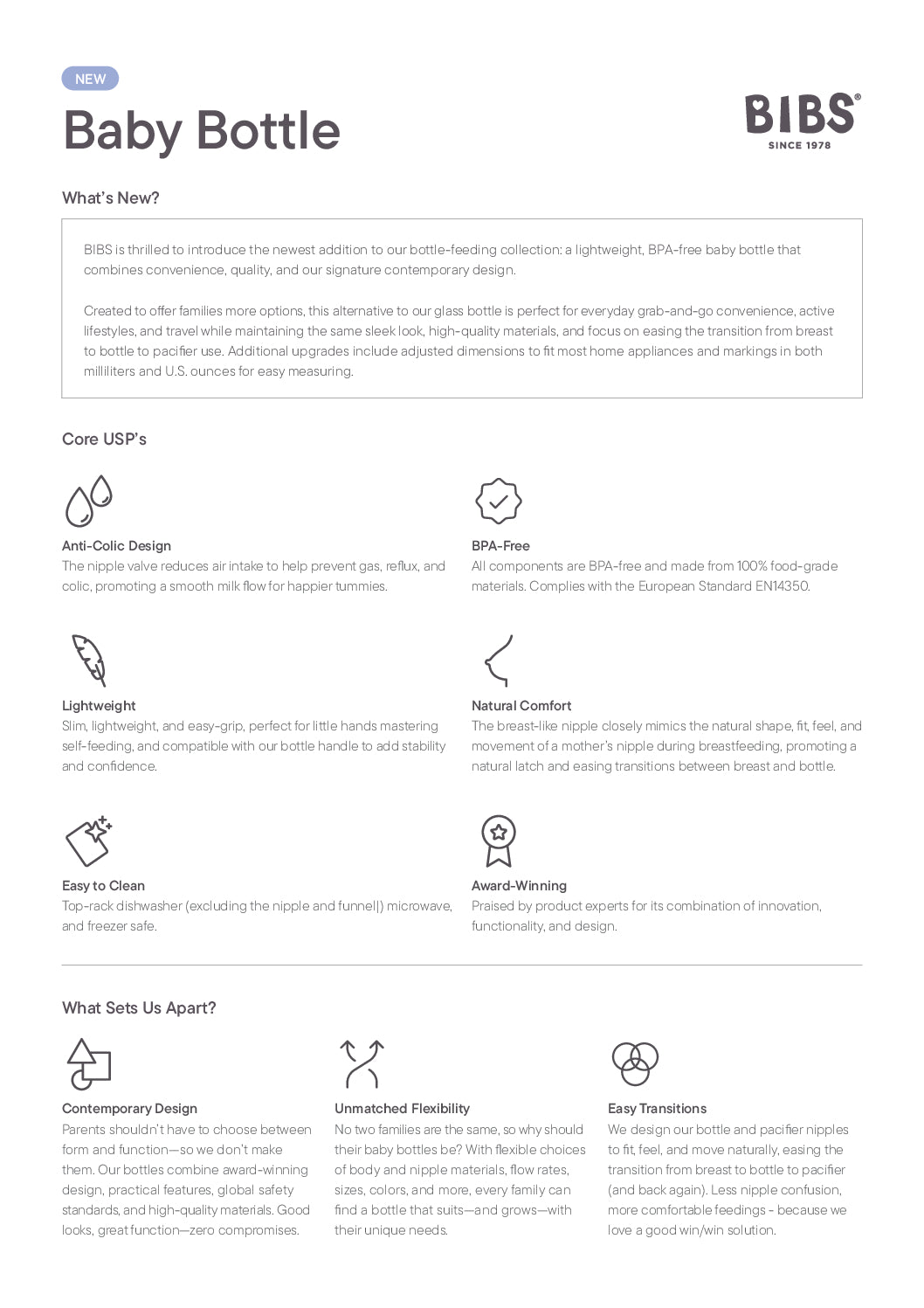 BIBS Plastikinis kūdikio buteliukas, pilnas komplektas 150ml - Ivory - Uogų kopos