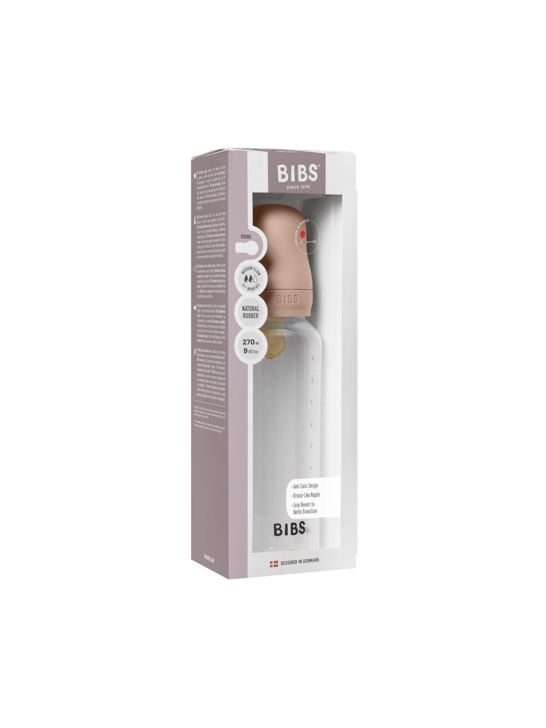 BIBS Plastikinis kūdikio buteliukas, pilnas komplektas 270ml - Ivory - Uogų kopos