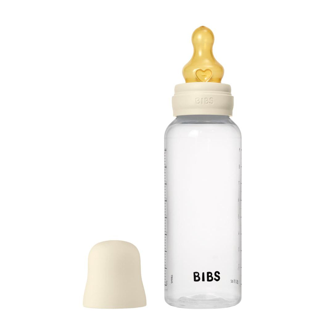 BIBS Plastikinis kūdikio buteliukas, pilnas komplektas 270ml - Ivory - Uogų kopos