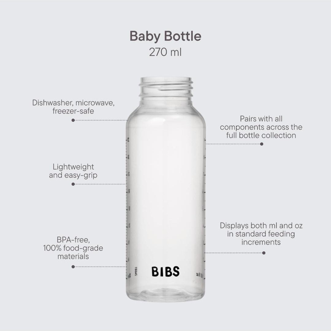 BIBS Plastikinis kūdikio buteliukas, pilnas komplektas 270ml - Ivory - Uogų kopos