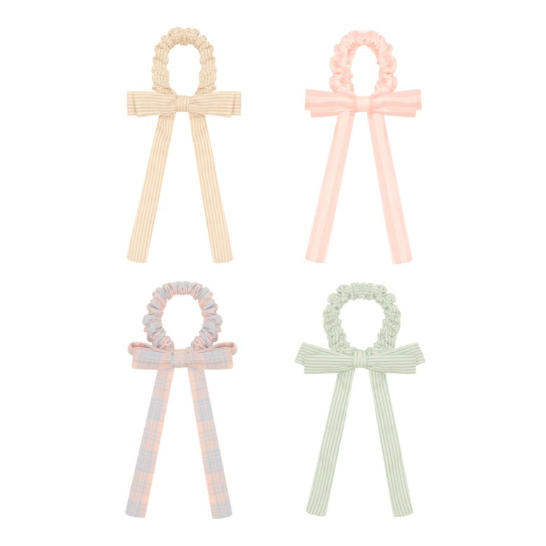 MIMI & LULA Plaukų gumyčių rinkinys - Summer Stripes Bow Schrunchies - Uogų kopos