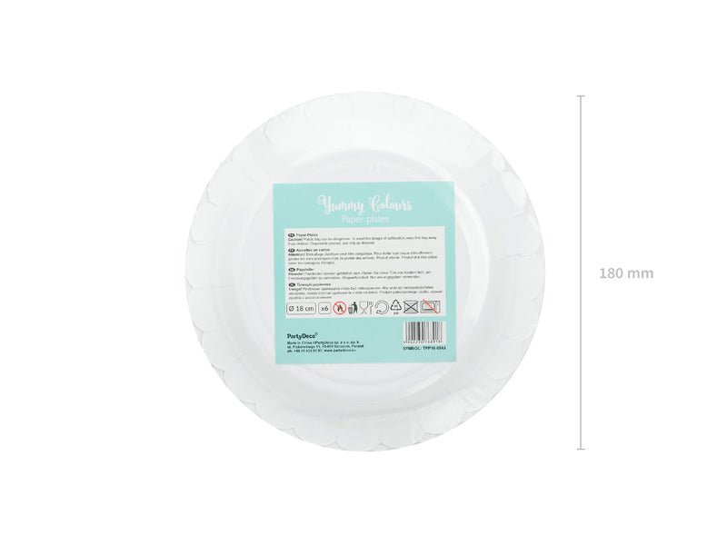 PartyDeco Popierinės lėkštutės 18 cm - Mėtinė - Uogų kopos