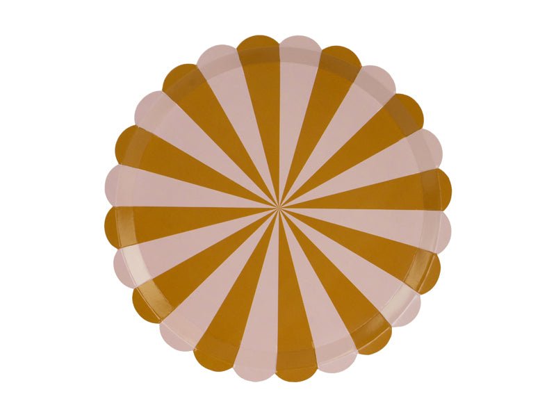 PartyDeco Popierinės lėkštutės „Dryželiai“, 21 cm - Uogų kopos