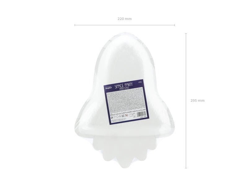 PartyDeco Popierinės lėkštutės „Kosminė šventė – Raketos“, 21,5 x 29,5 cm - Uogų kopos