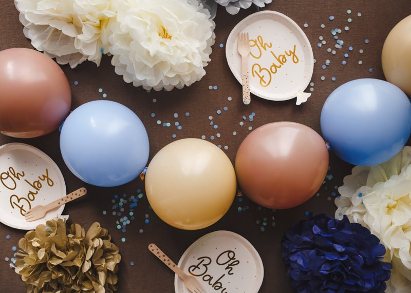 PartyDeco Popierinės lėkštutės „Oh Baby“, 17,5 x 22 cm - Uogų kopos