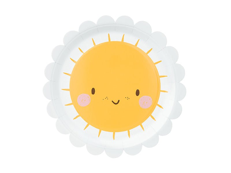 PartyDeco Popierinės lėkštutės „Saulė“, 18 cm - Uogų kopos
