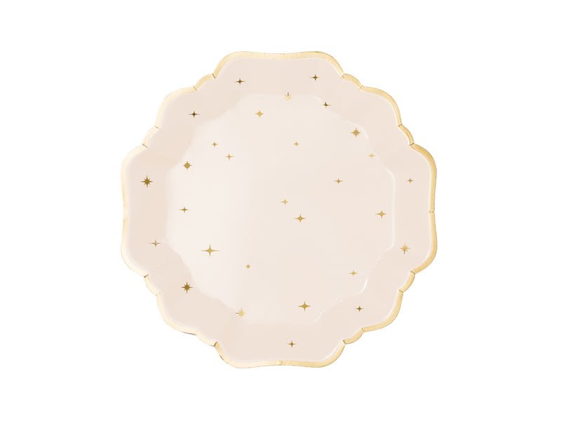 PartyDeco Popierinės lėkštutės „Žvaigždės“, 21 cm, 6 vnt. - Uogų kopos