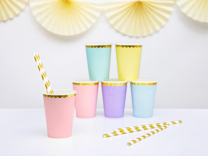 PartyDeco Popieriniai puodeliai, 220 ml - Rožinė - Uogų kopos