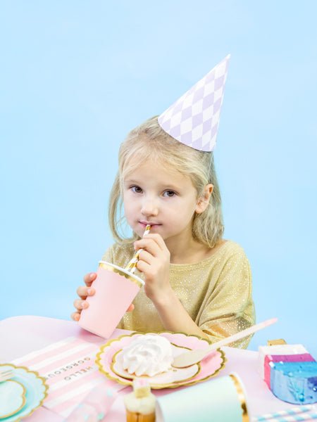 PartyDeco Popieriniai puodeliai, 220 ml - Rožinė - Uogų kopos