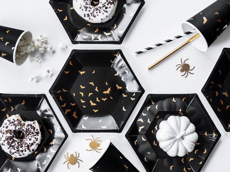 PartyDeco Popieriniai šiaudeliai „Juoda - Balta" 19.5 cm, 10 vnt. - Uogų kopos