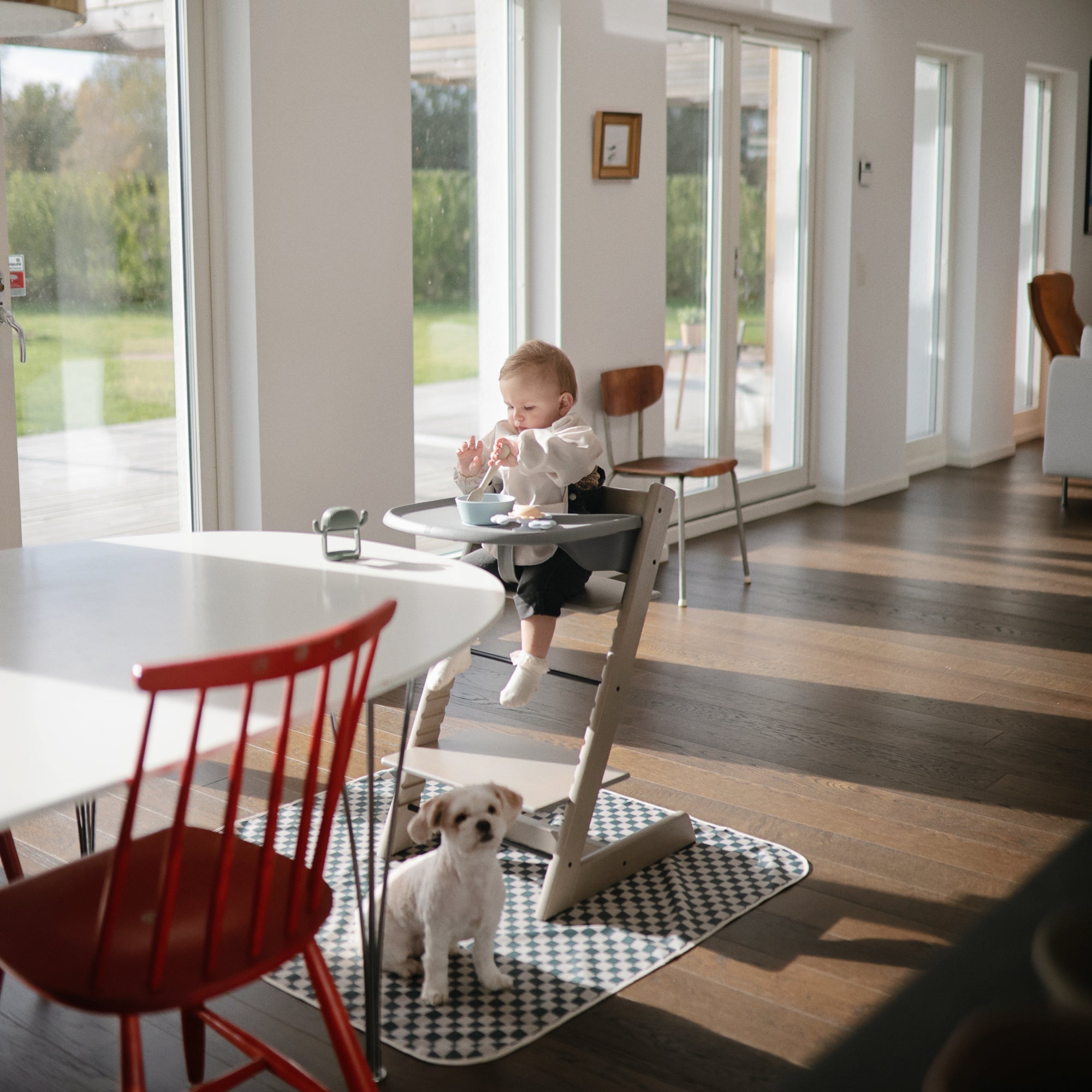 Mushie Prilimpantis silikoninis dubenėlis - Dangaus mėlyna - Uogų kopos