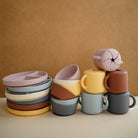 Mushie Prilimpantis silikoninis dubenėlis - Dramblio kaulo - Uogų kopos