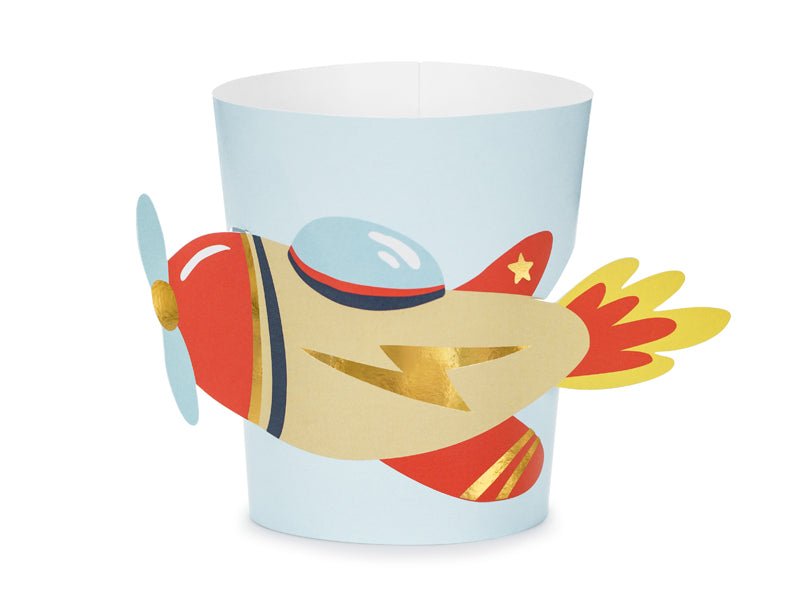 PartyDeco Puodelių rankovėlės „Lėktuvai“, 23 x 9,5 cm - Uogų kopos