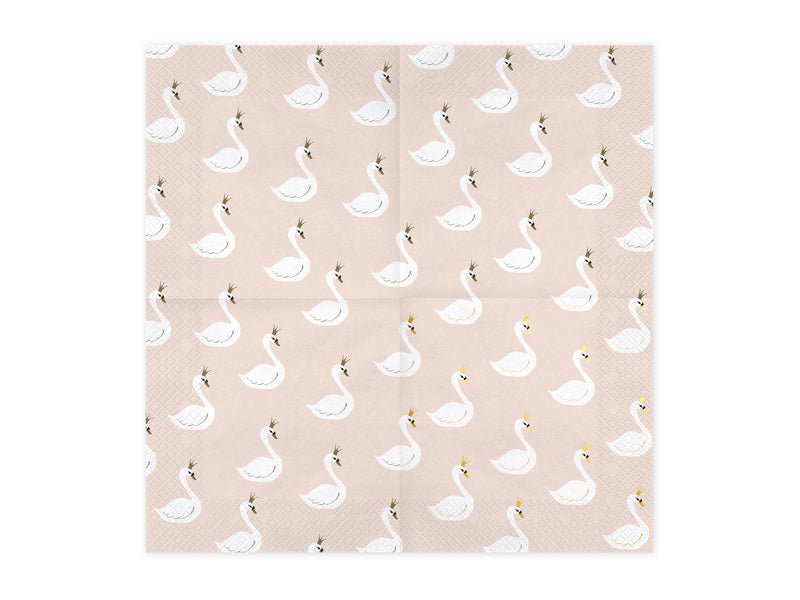 PartyDeco Servetėlės „Gulbės“, 33 x 33 cm - Uogų kopos
