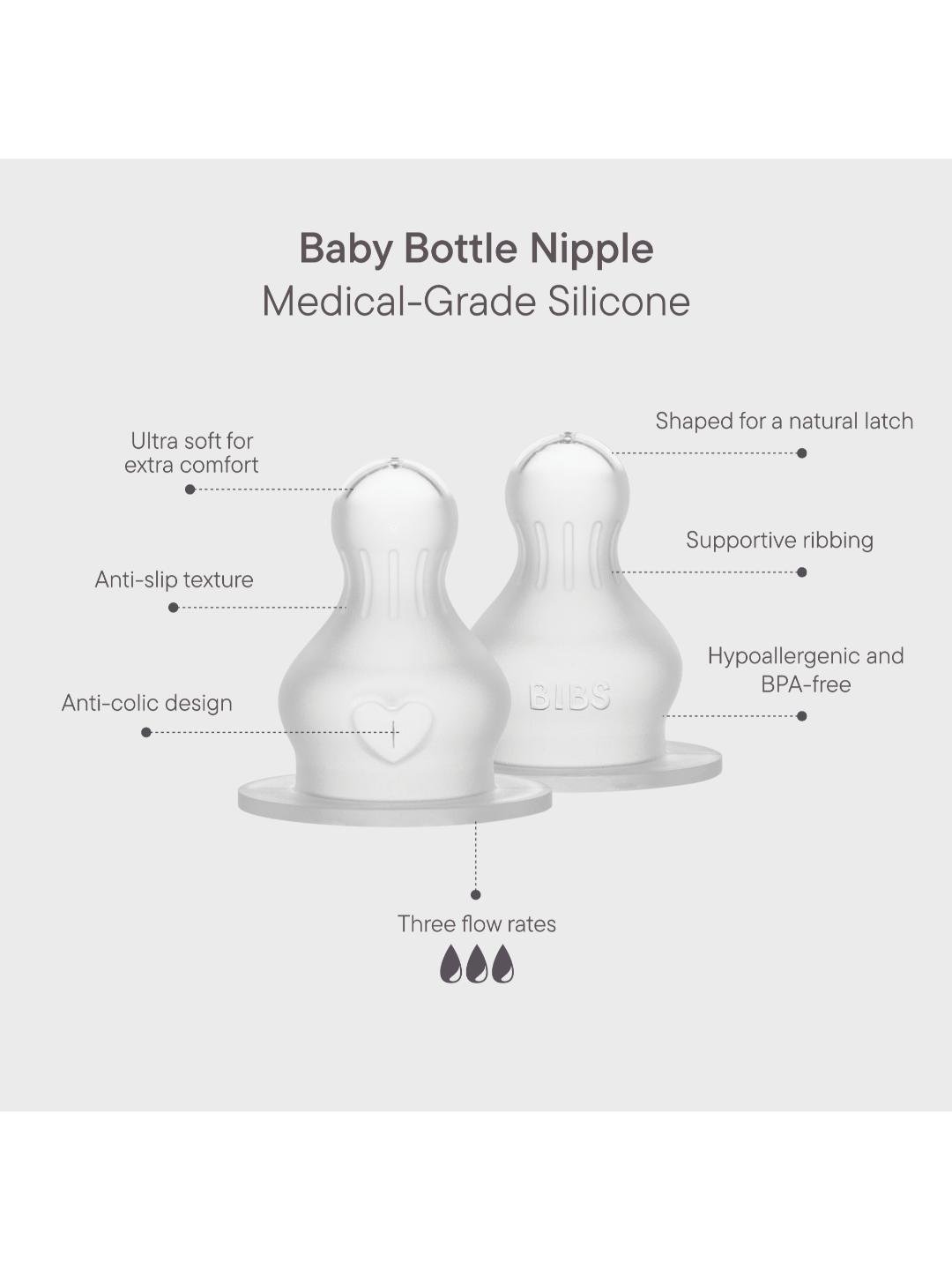 BIBS Silikoniniai buteliuko žindukai 2vnt. - Fast Flow - Uogų kopos