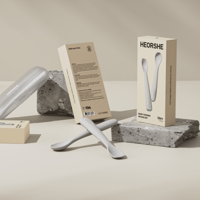 HEORSHE Silikoniniai įrankiai vaikams - Pilka - Uogų kopos