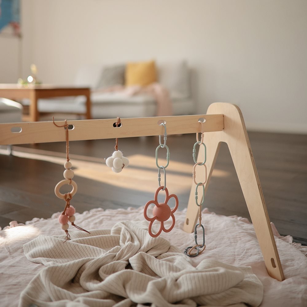 Mushie Silikoninis barškutis - kramtukas „Daisy“ - Uogų kopos