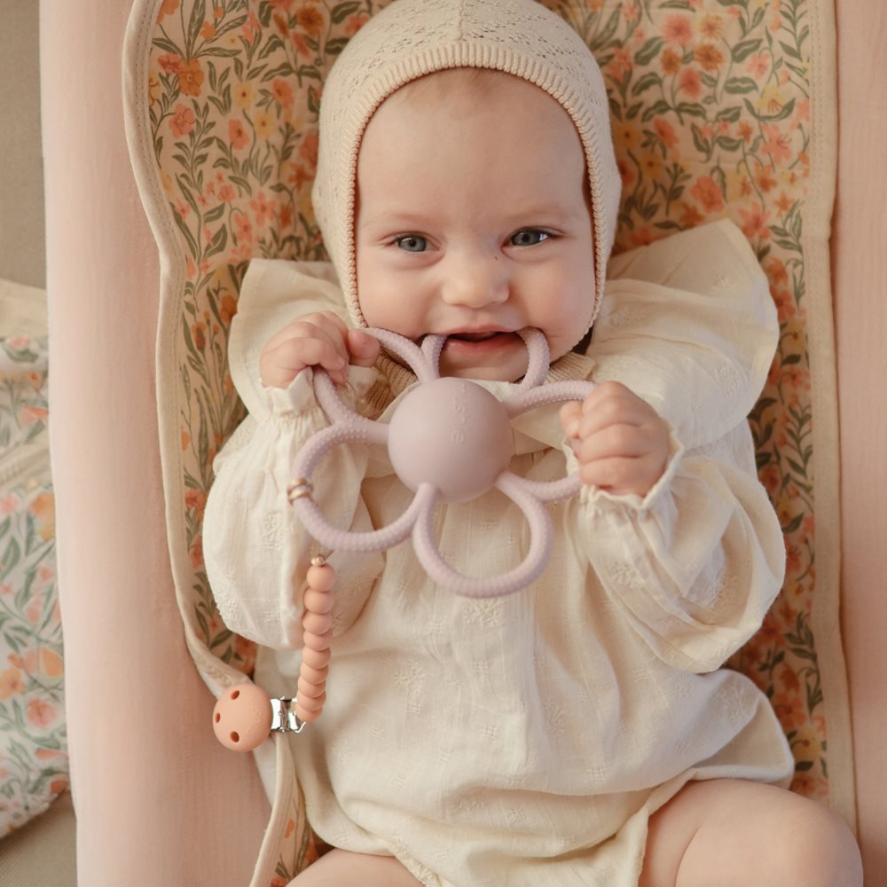 Mushie Silikoninis čiulptuko laikiklis „Hera“ - Rožinė - Uogų kopos