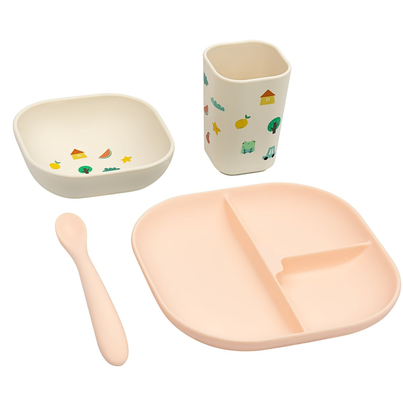 The Cotton Cloud Silikoninis indų rinkinys - Tangerine - Uogų kopos