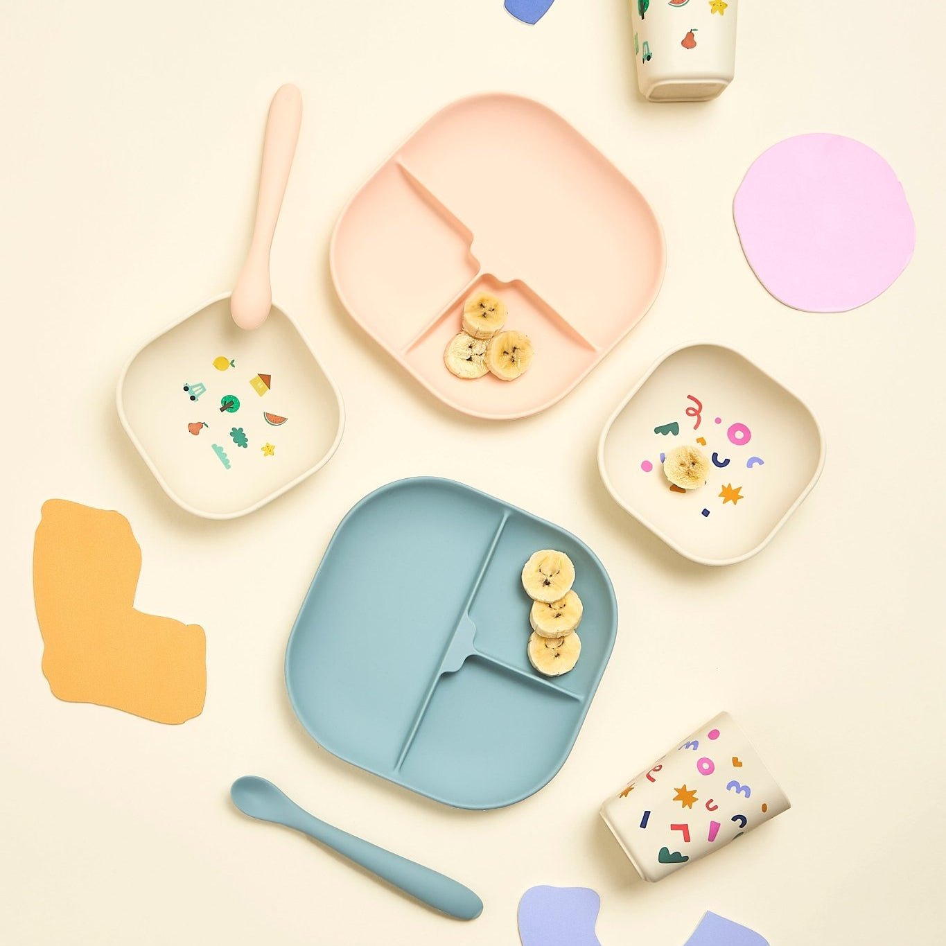 The Cotton Cloud Silikoninis indų rinkinys - Tangerine - Uogų kopos