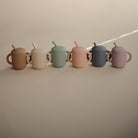 Mushie Silikoninis mokomasis puodelis su šiaudeliu - Mėlyna - Uogų kopos