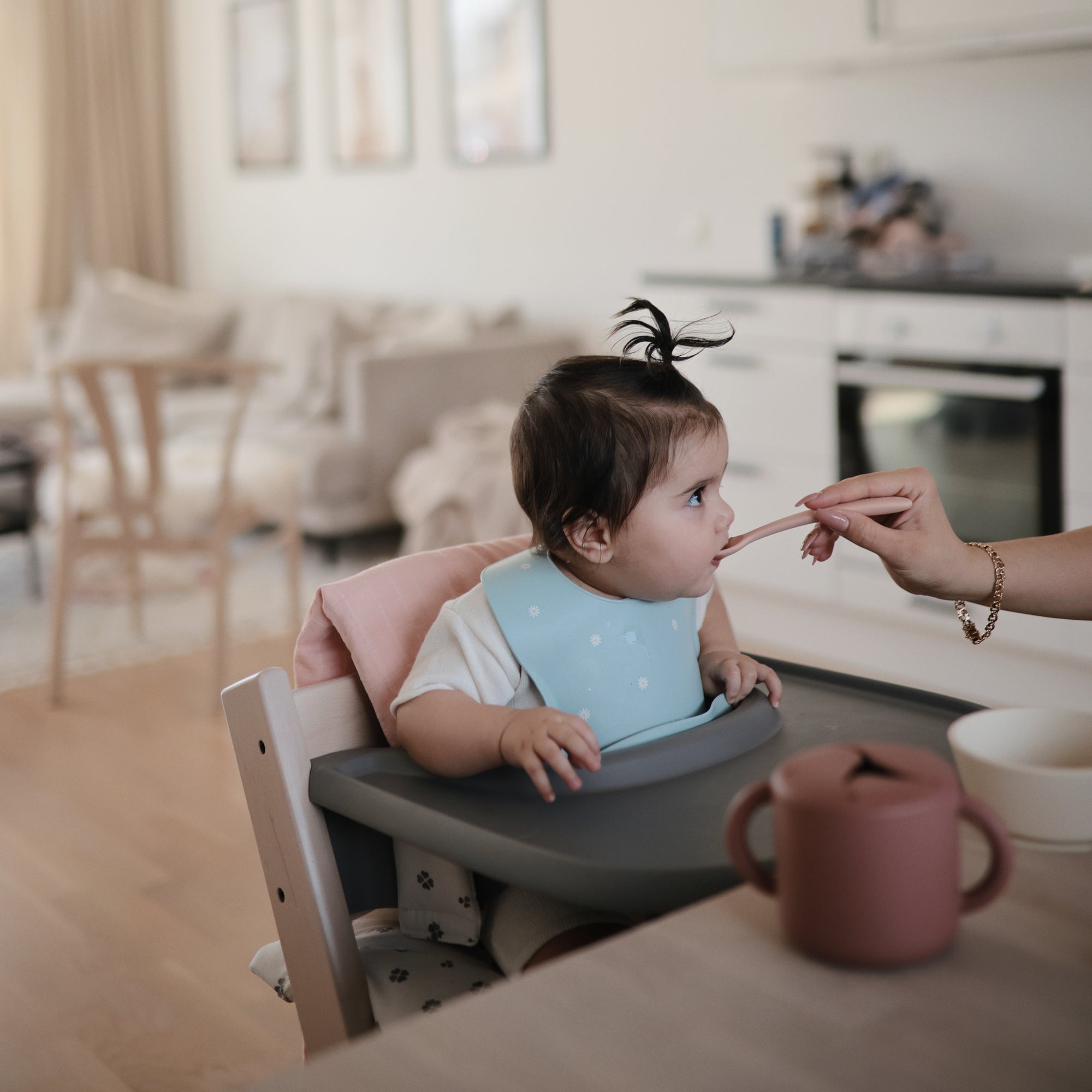 Mushie Silikoninis užkandžių indelis - Kaštoninė - Uogų kopos