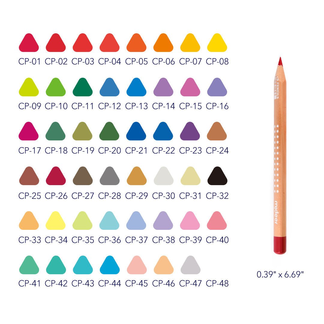 Mideer Spalvoti pieštukai - 48 spalvos - Uogų kopos