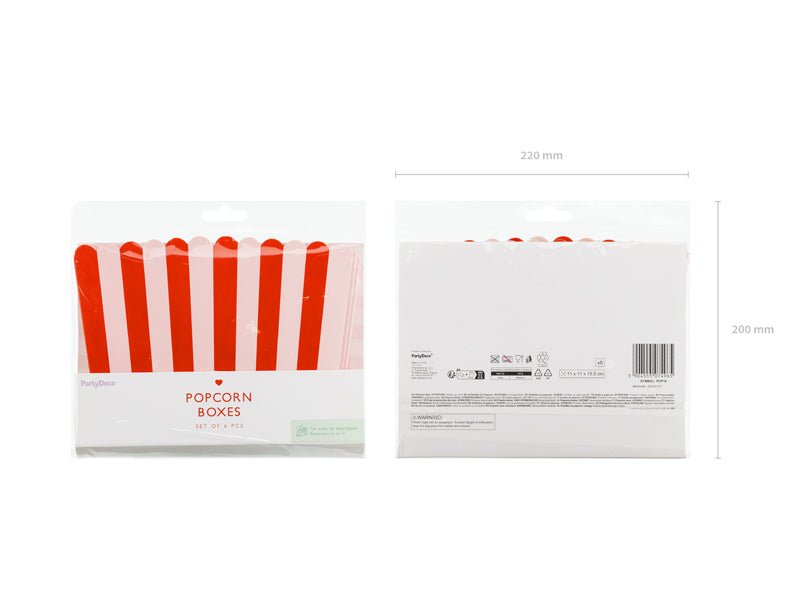 PartyDeco Spragėsių dėžutės „Raudona/Balta" - Uogų kopos