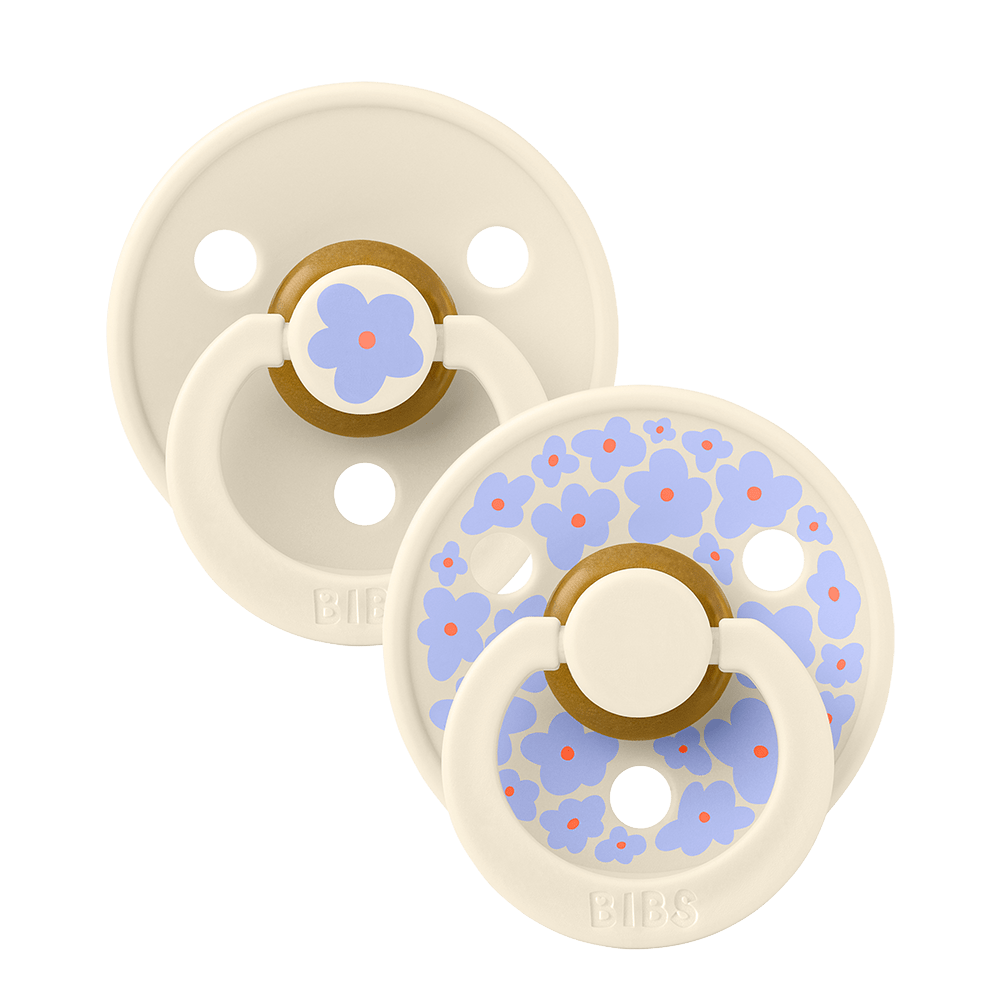 BIBS Studio apvalūs čiulptukai 2vnt. - Jasmine Ivory Mix - Uogų kopos