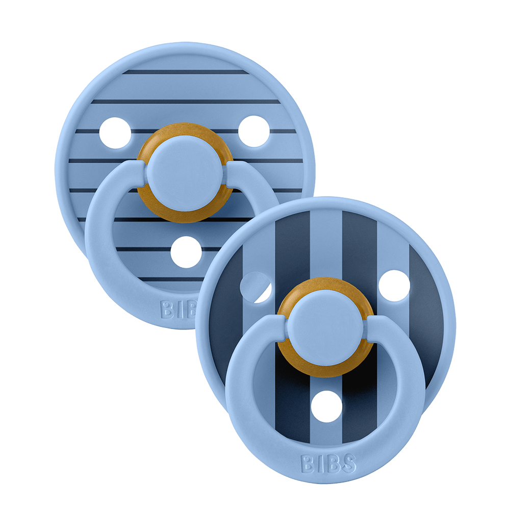 BIBS Studio apvalūs čiulptukai 2vnt. - Pin Sky blue Mix - Uogų kopos