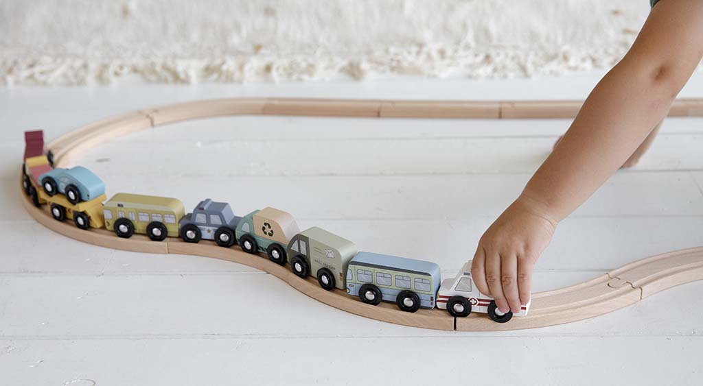 Little Dutch Transporto priemonių rinkinys - Geležinkelio priedas - Uogų kopos