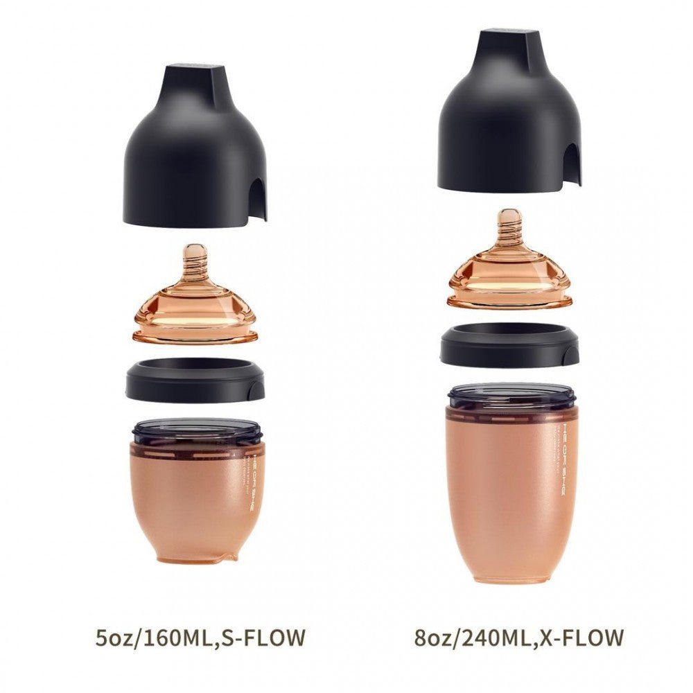 HEORSHE Ultra Wide Neck buteliukas 160ml.,0 - 3 mėn. - Juoda - Uogų kopos