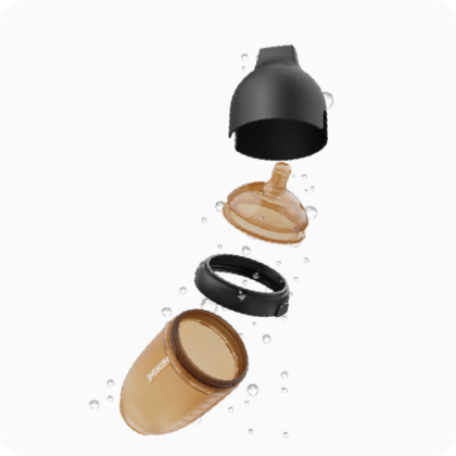 HEORSHE Ultra Wide Neck buteliukas 160ml.,0 - 3 mėn. - Juoda - Uogų kopos