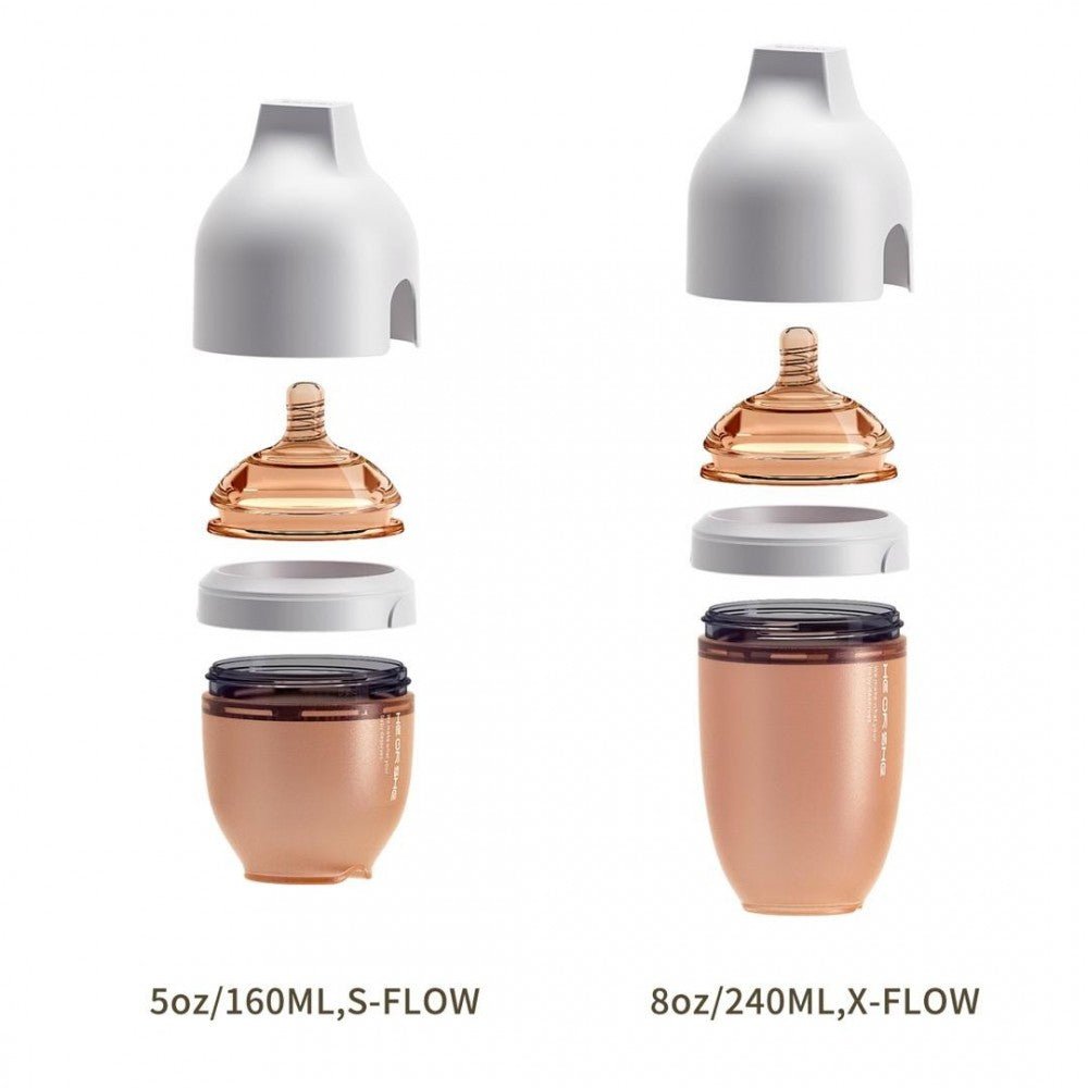 HEORSHE Ultra Wide Neck buteliukas 240ml., 6+ mėn. - Pilka - Uogų kopos