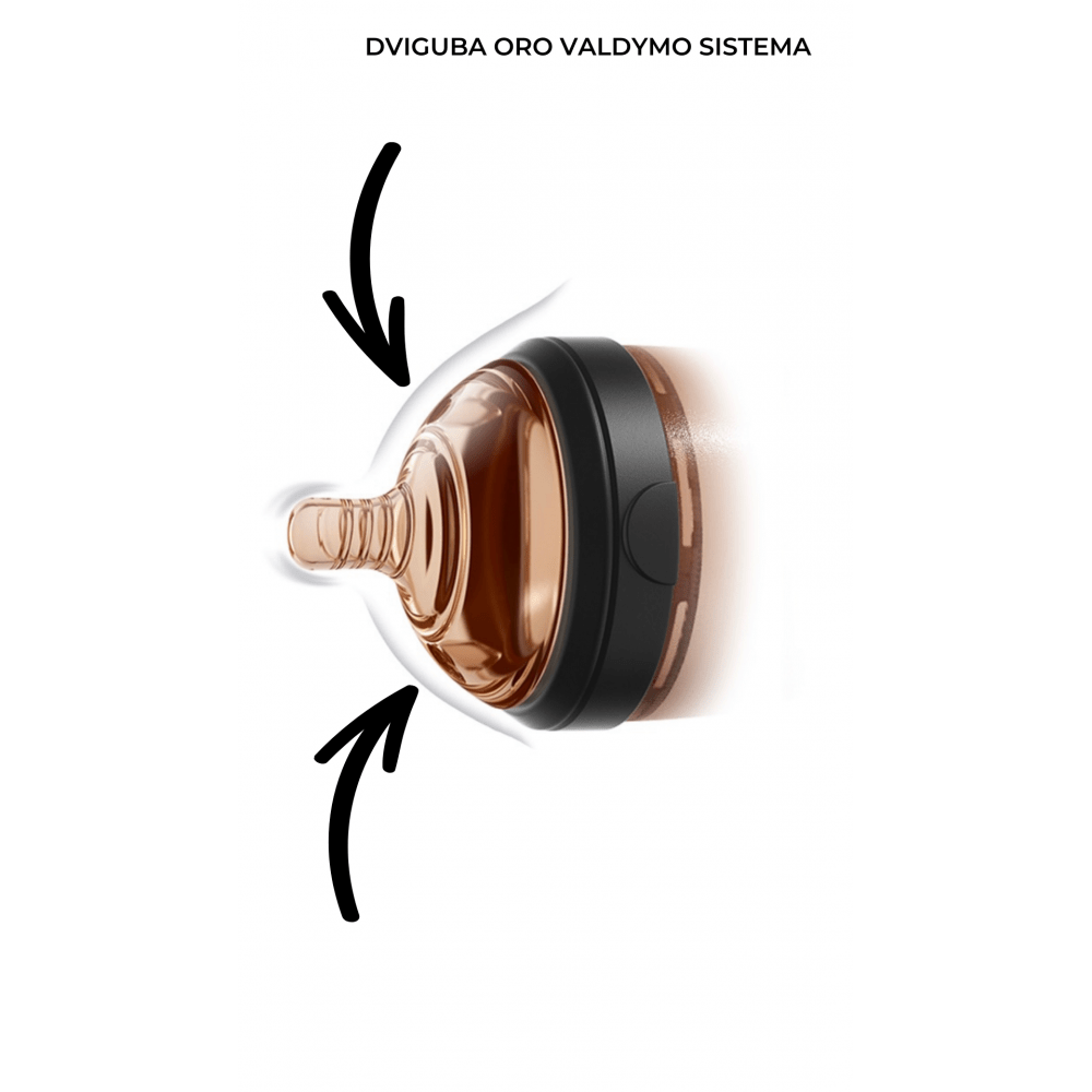 HEORSHE Ultra Wide Neck buteliukas 240ml., 6+ mėn. - Pilka - Uogų kopos