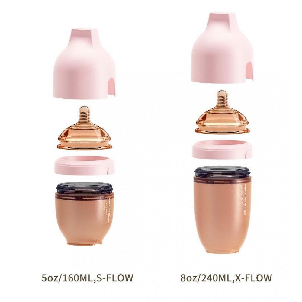 HEORSHE Ultra Wide Neck buteliukas 240ml., 6+ mėn. - Rožinė - Uogų kopos