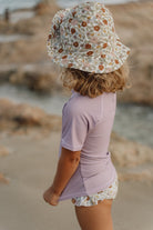 Little Dutch Užrišama dvipusė kepurė nuo saulės "Vintage Little Flowers/Mauve" - Uogų kopos