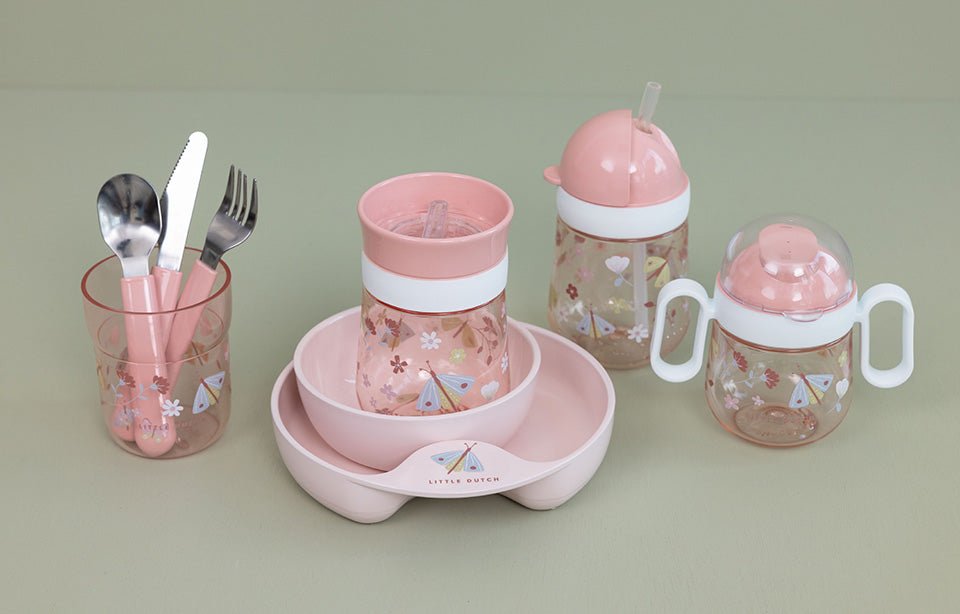 Little Dutch Vaikiškas stalo įrankių rinkinys „Gėlės ir drugeliai“ - Uogų kopos