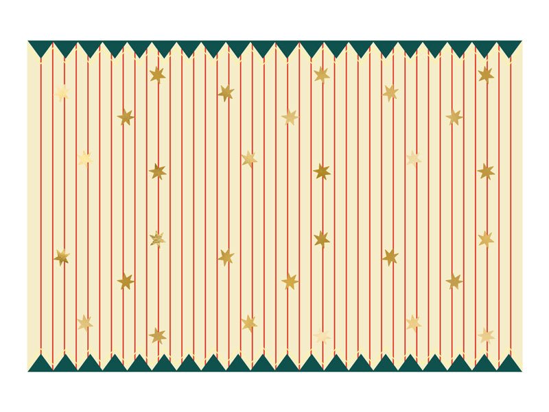 Uogų kopos Vienkartinė, popierinė staltiesė „Plonos juostelės ir žvaigždės“, 180 x 120 cm - Uogų kopos