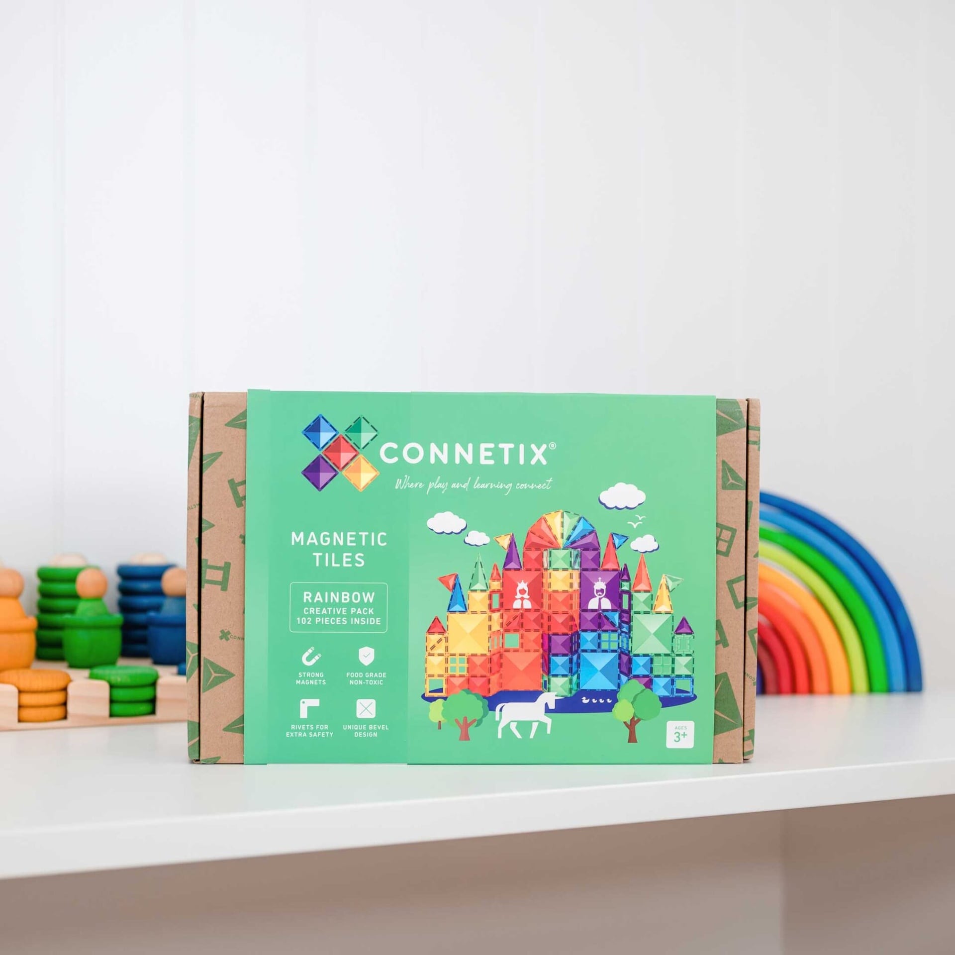 Connetix 102 vnt. Connetix kūrybinis rinkinys - Rainbow Creative Pack - Uogų kopos