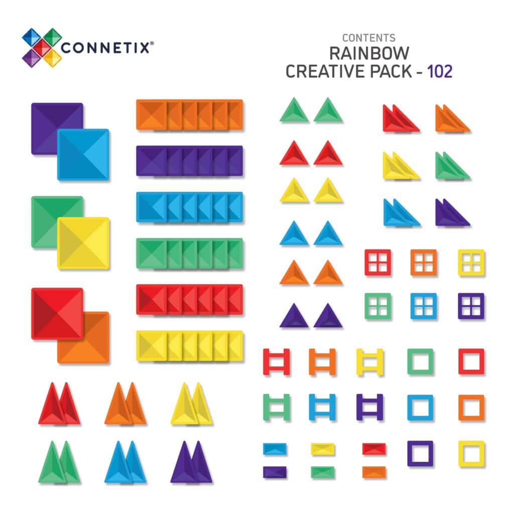 Connetix 102 vnt. Connetix kūrybinis rinkinys - Rainbow Creative Pack - Uogų kopos