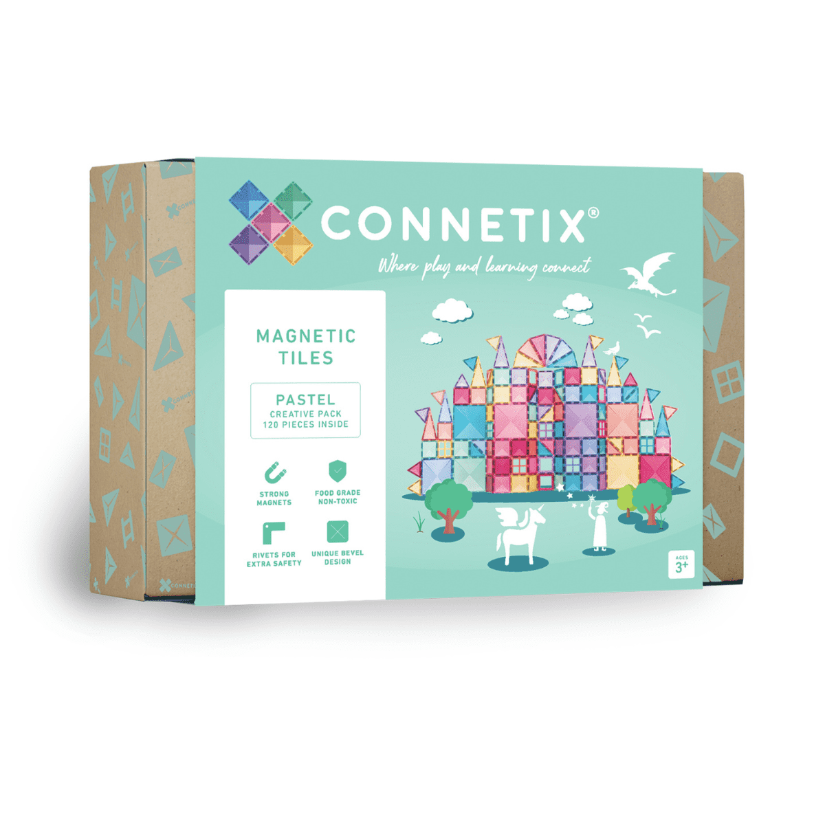 Connetix 120 vnt. Connetix pastelinis kūrybinis rinkinys - Pastel Creative pack - Uogų kopos