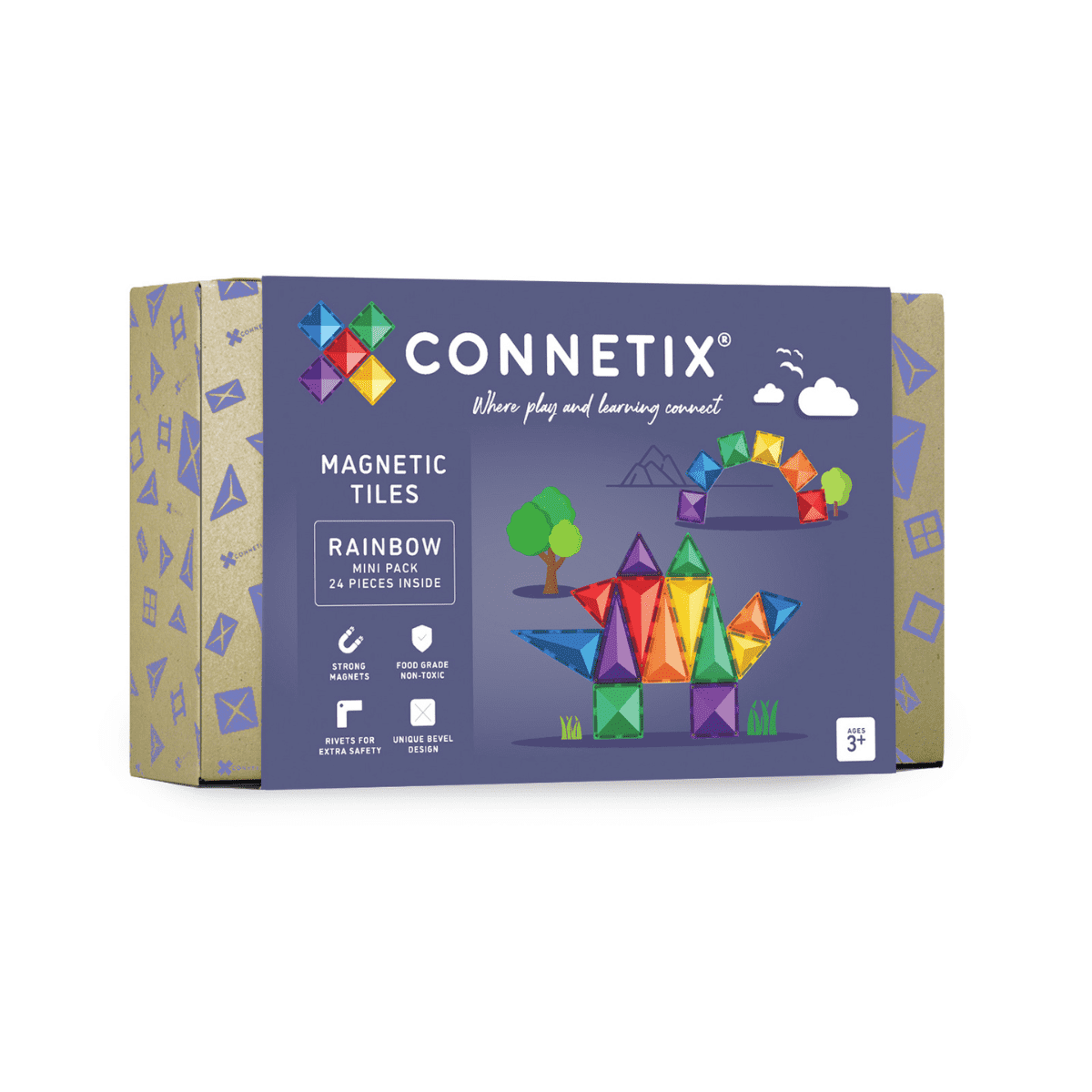 Connetix 24 vnt. Connetix mini rinkinys - Rainbow Mini Pack - Uogų kopos