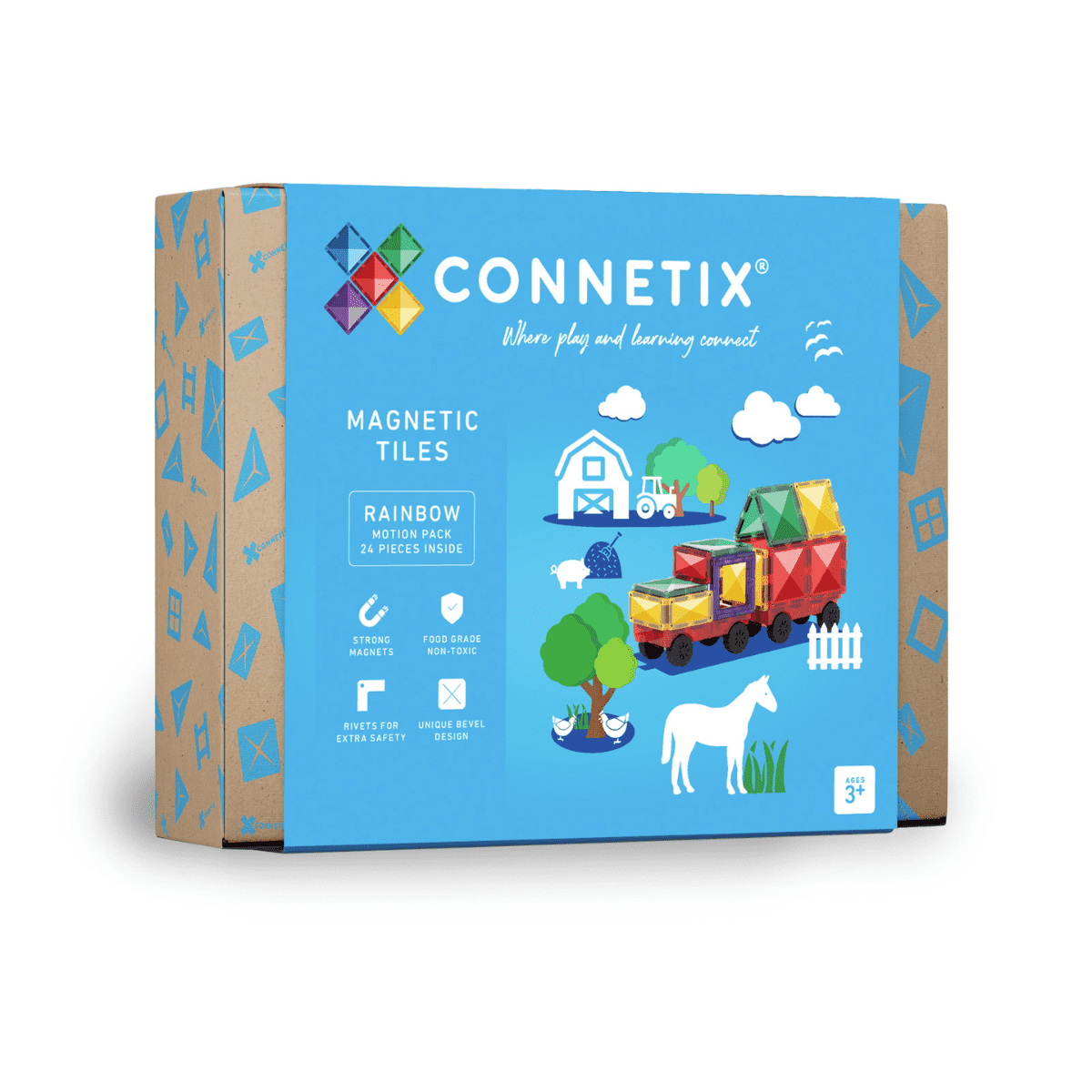 Connetix 24 vnt. Connetix „Motion“ rinkinys - Rainbow Motion Pack - Uogų kopos