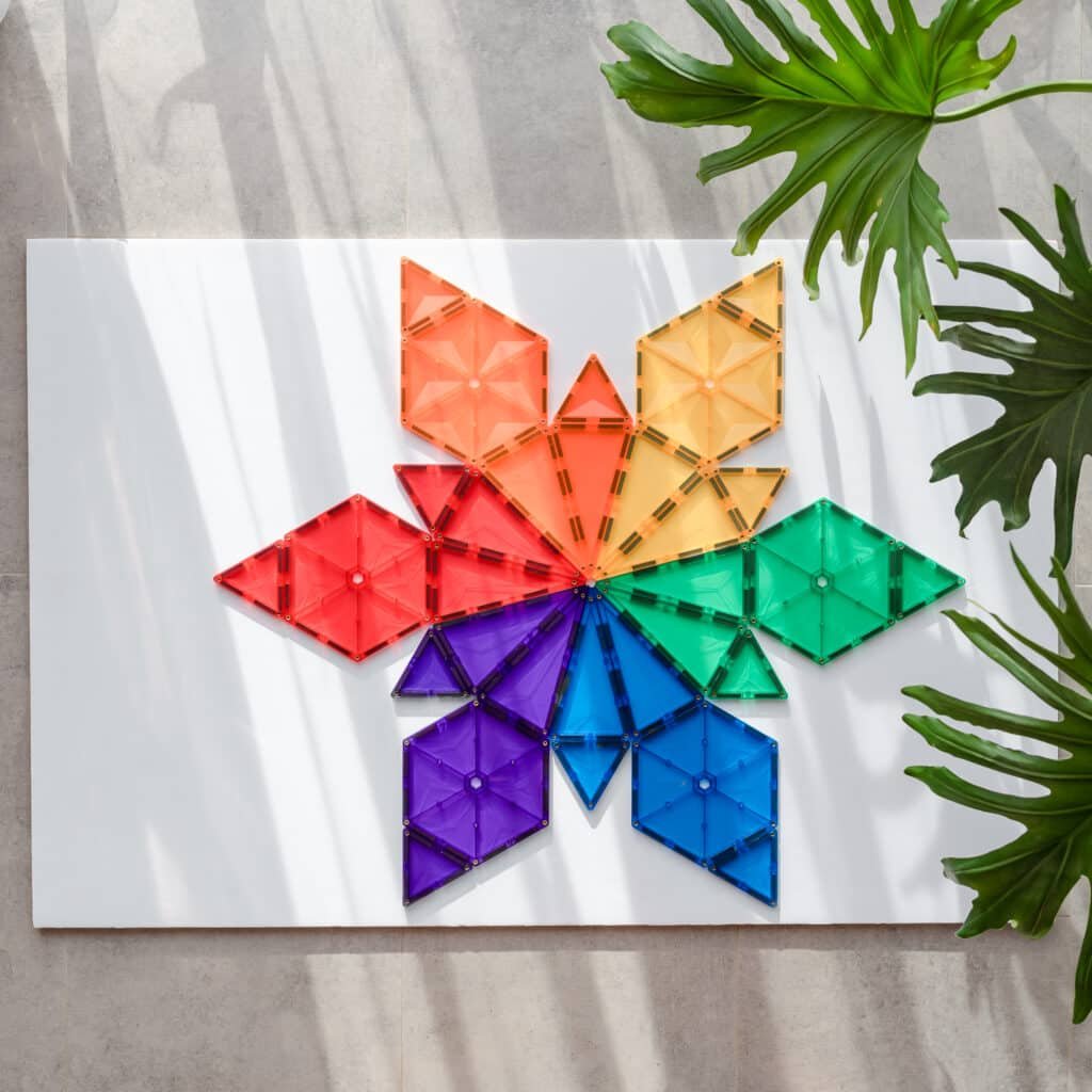 Connetix 30 vnt. Connetix „Geometry“ rinkinys - Rainbow Geometry Pack - Uogų kopos