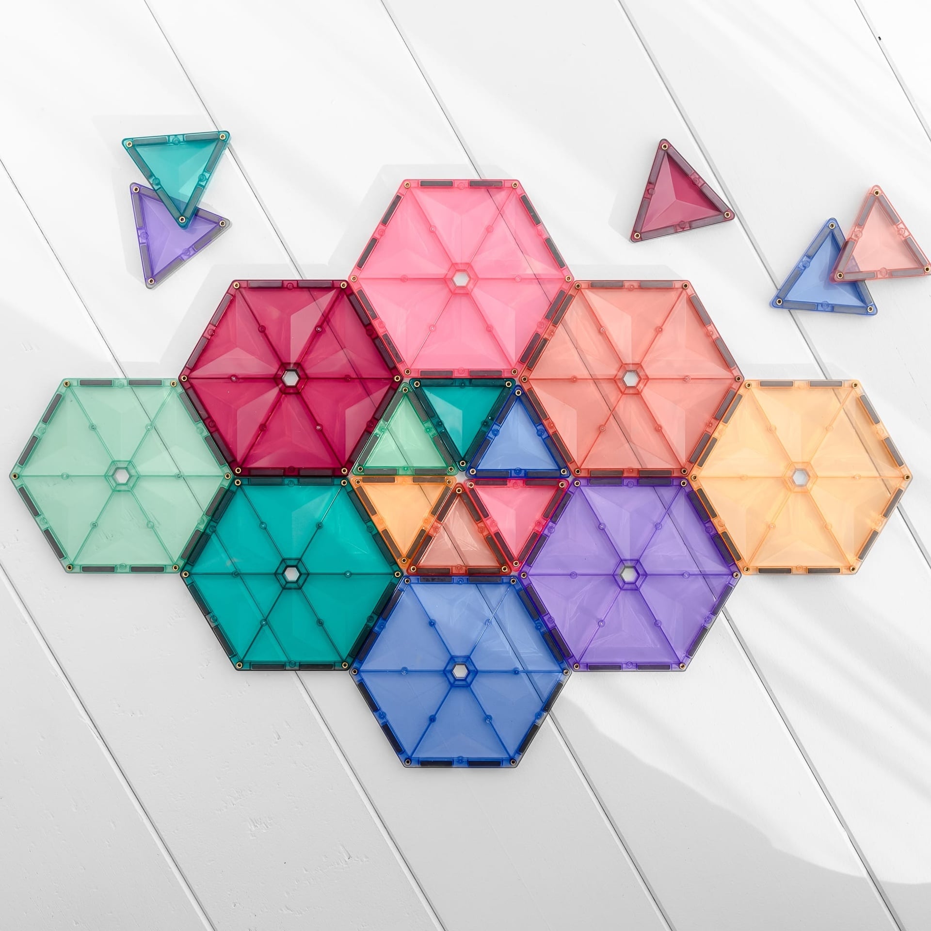 Connetix 40 vnt. Connetix pastelinis „Geometry“ rinkinys - Pastel Geometry Pack - Uogų kopos