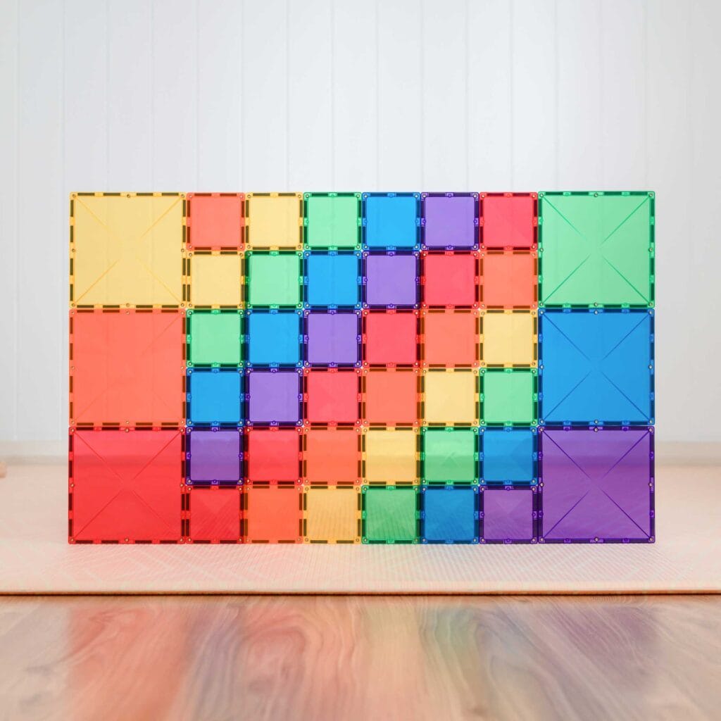 Connetix 42 vnt. Connetix kvadratų rinkinys - Rainbow Square Pack - Uogų kopos